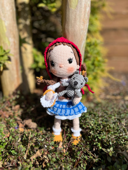 Little Red Riding Hood Amigurumi Doll, Crochet Doll, Hanmade Knitted, Ready Made, Unique Collectible Doll,Kids Gifts, Artisan Doll, Limited Edition Baby Dolls, Unique Nursery Decor