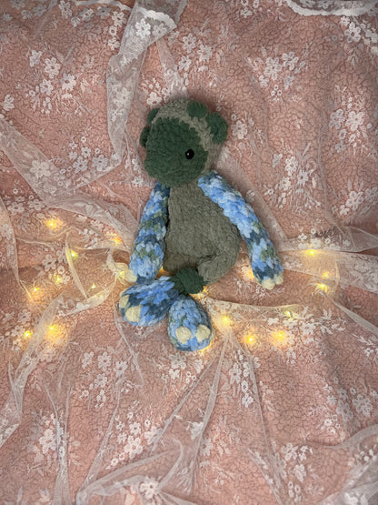 Crochet Yves Yeti Snuggler, Handmade Lovey, Handcrafted Snuggler, Adorable Nursery Decor, Artisan Crochet Toys, Artisanal Baby Shower Presents,