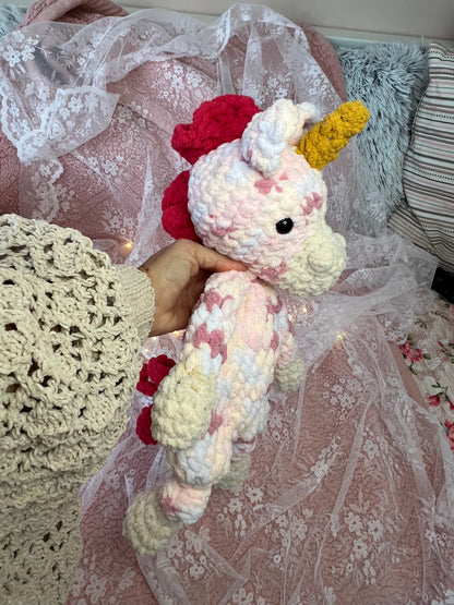 Crochet Unicorn Snuggler, Handmade Unicorn Lovey, Readymade, Handcrafted Snuggler, Handmade Toys, Custom Baby Gifts, Unique Nursery Decor