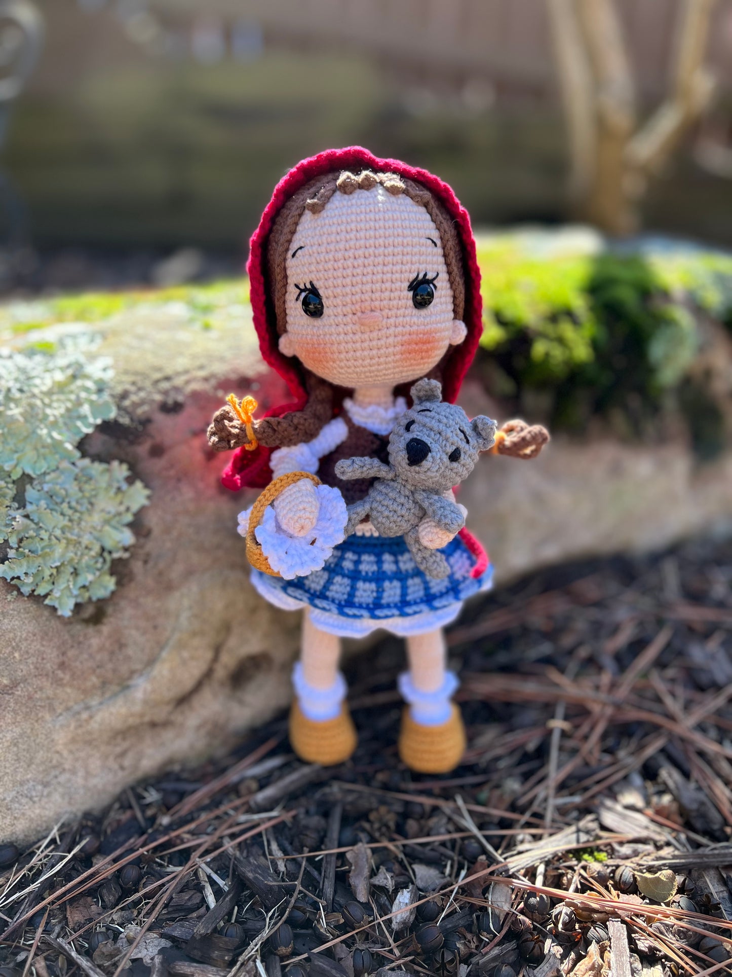 Little Red Riding Hood Amigurumi Doll, Crochet Doll, Hanmade Knitted, Ready Made, Unique Collectible Doll,Kids Gifts, Artisan Doll, Limited Edition Baby Dolls, Unique Nursery Decor
