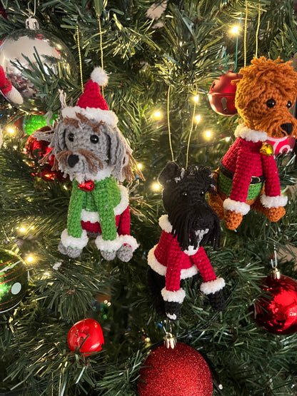 Custom Designed Poodle, Labradoodle, Schnauzer Christmas Ornaments