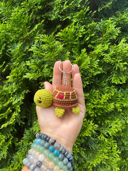 Amigurumi Turtle Keychain, Handmade Keychain, Crocheted Keychain, Birthday Gift