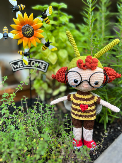 Amigurumu Bee Boy, Crochet Doll, Handmade Knitted, Gift for Kids, Handmade Toys, Unique Collectible Doll,  Kids Gifts, Unique Plush Doll