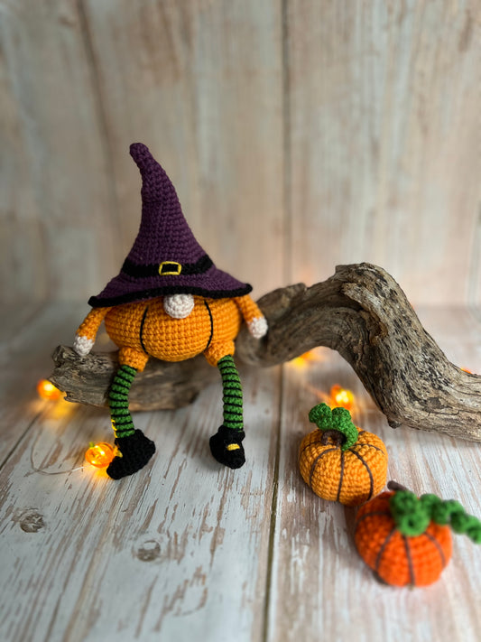 Witchy Wanda Halloween Gnome, Crocheted Halloween Decoration, Handmade Witch, Hand Crafted Halloween Decor,