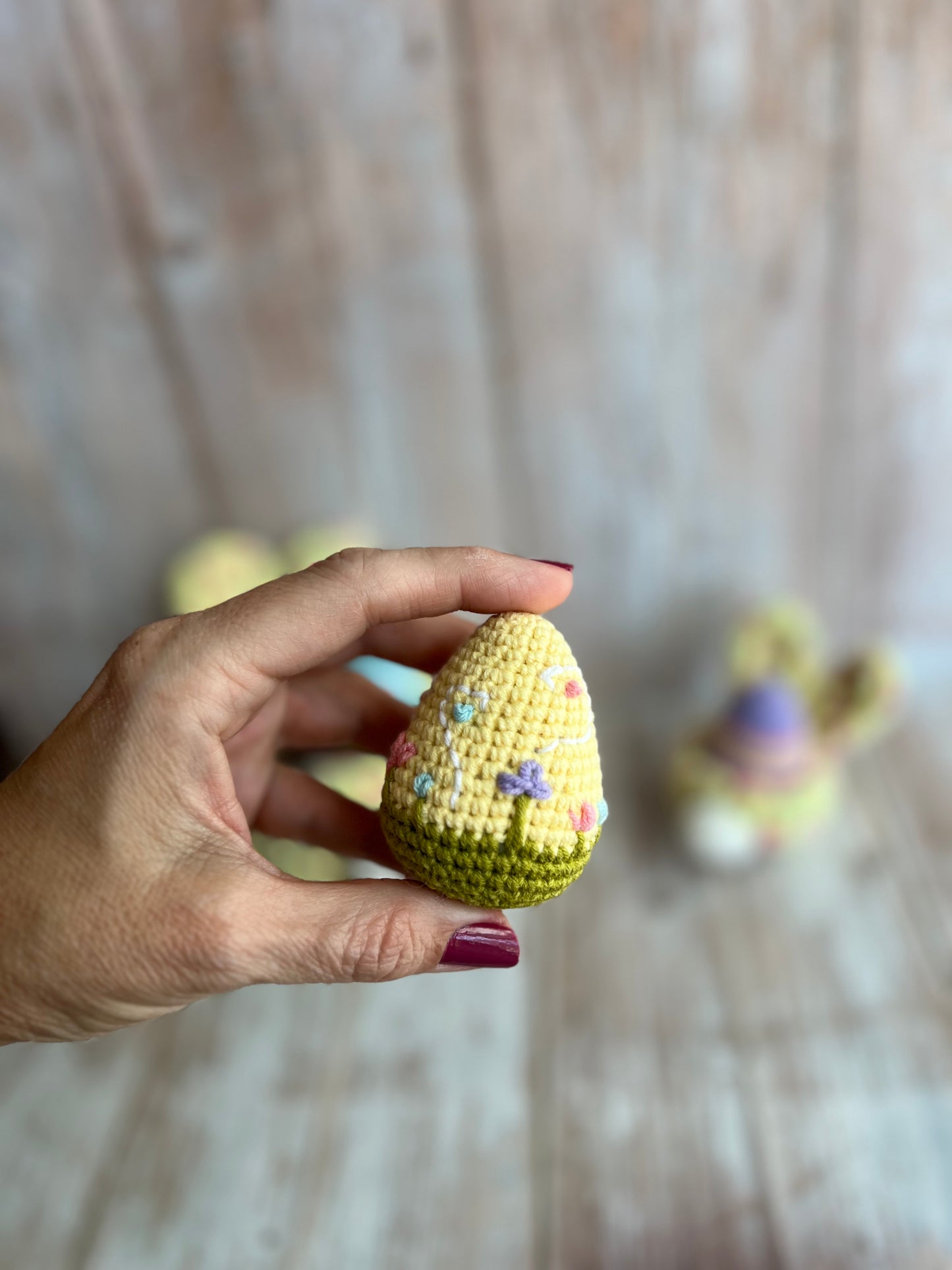 Crocheted Easter Eggs, Eggs With Flower Embroidery, Handmade Easter Decoration, Unique Easter Decor, Readymade