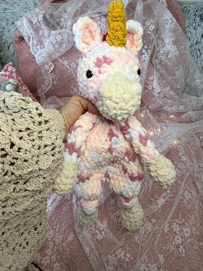 Crochet Unicorn Snuggler, Handmade Unicorn Lovey, Readymade, Handcrafted Snuggler, Handmade Toys, Custom Baby Gifts, Unique Nursery Decor