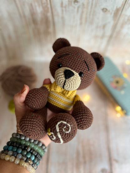 Personalized Crochet Teddy Bear, Custom Crochet Teddy Bear, Baby Shower Gift, First Birthday Gift