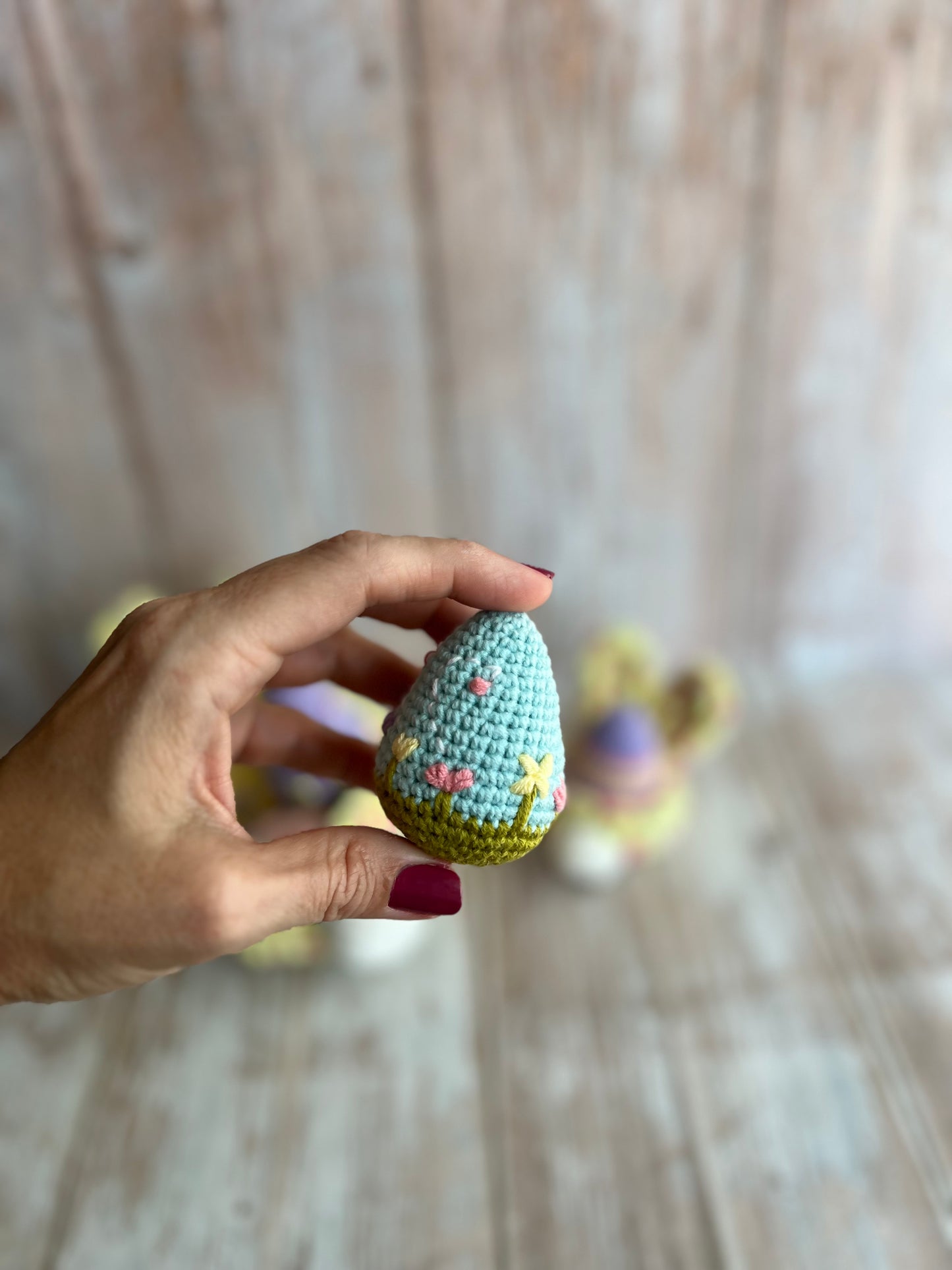 Crocheted Easter Eggs, Eggs With Flower Embroidery, Handmade Easter Decoration, Unique Easter Decor, Readymade