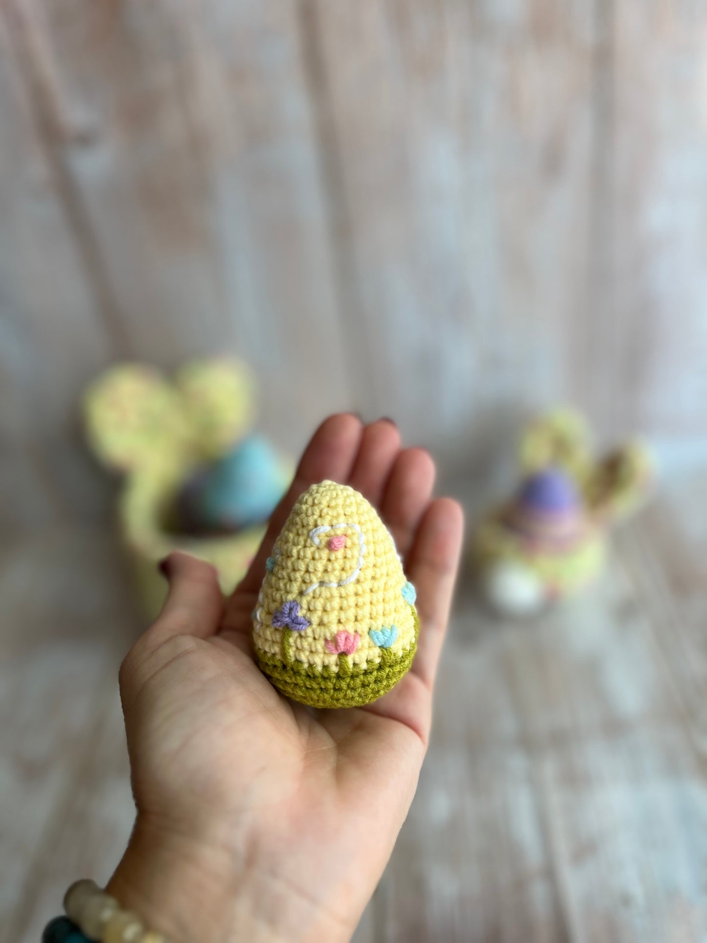 Crocheted Easter Eggs, Eggs With Flower Embroidery, Handmade Easter Decoration, Unique Easter Decor, Readymade