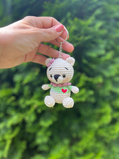 Amigurumi Little Bear Keychain, Handcrafted Keychain, Readymade, Unique Gift