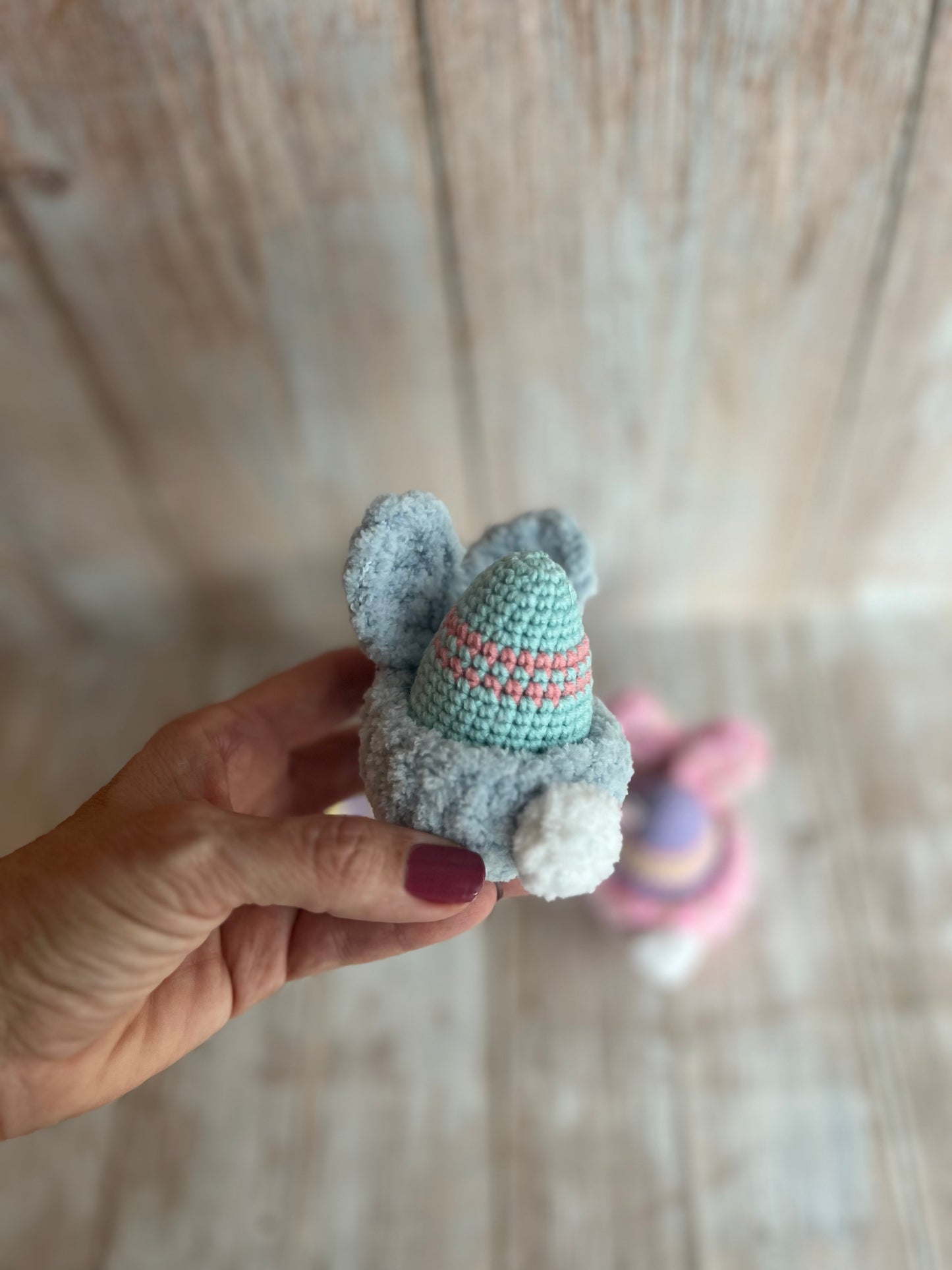 Crocheted Easter Bunny Egg Holder, Handmade Plush Bunny Egg Holder – Soft Easter Decoration with Pom-Pom Tail, Unique, Handmade, Readymade