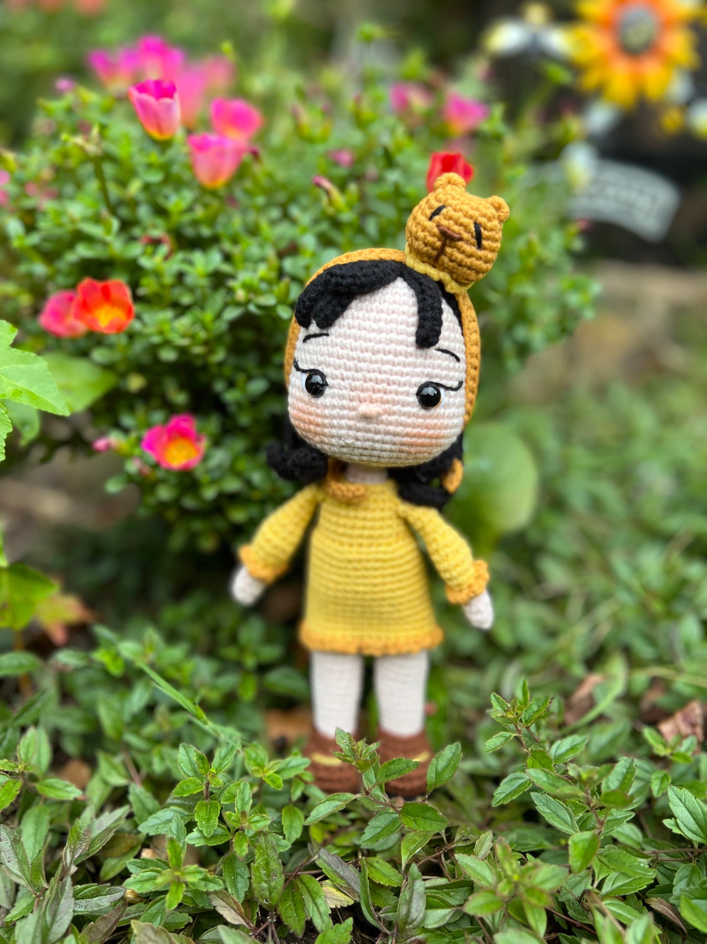 Honey Girl Amigurumi Doll, Handmade Plush Doll, Crochet Doll, Ready Made, Unique Collectible Doll,  Kids Gifts, Unique Nursery Decor