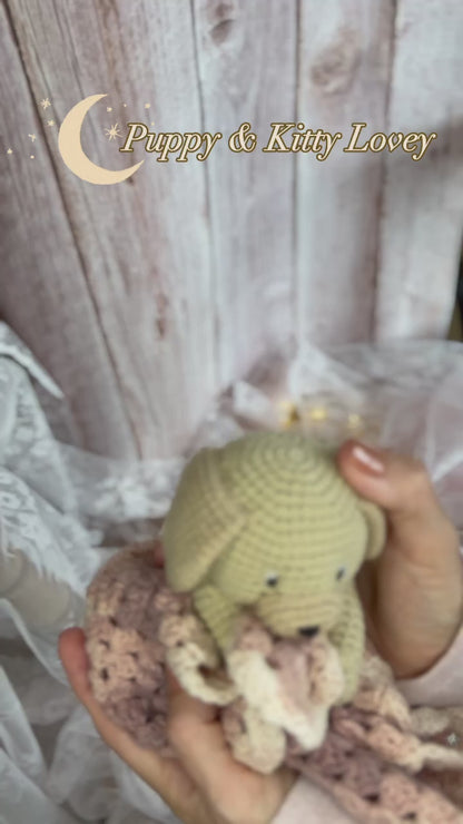 Kitty Lovey Blanket, Handmade Kitty Lovey, Readymade, Handcrafted Snuggler, Handmade Toys, Custom Baby Gifts, Artisan Crochet Toys, Artisanal Baby Shower Presents